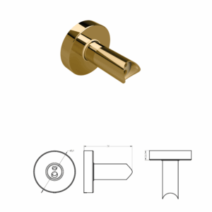 Bemeta skriveni priključni set za sušač peškira (131567816) – zlatni, sa tehničkim crtežom