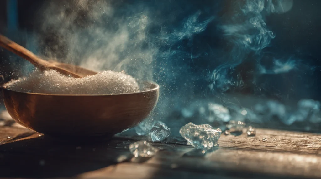 So u posudi pomesana sa vrelom vodom