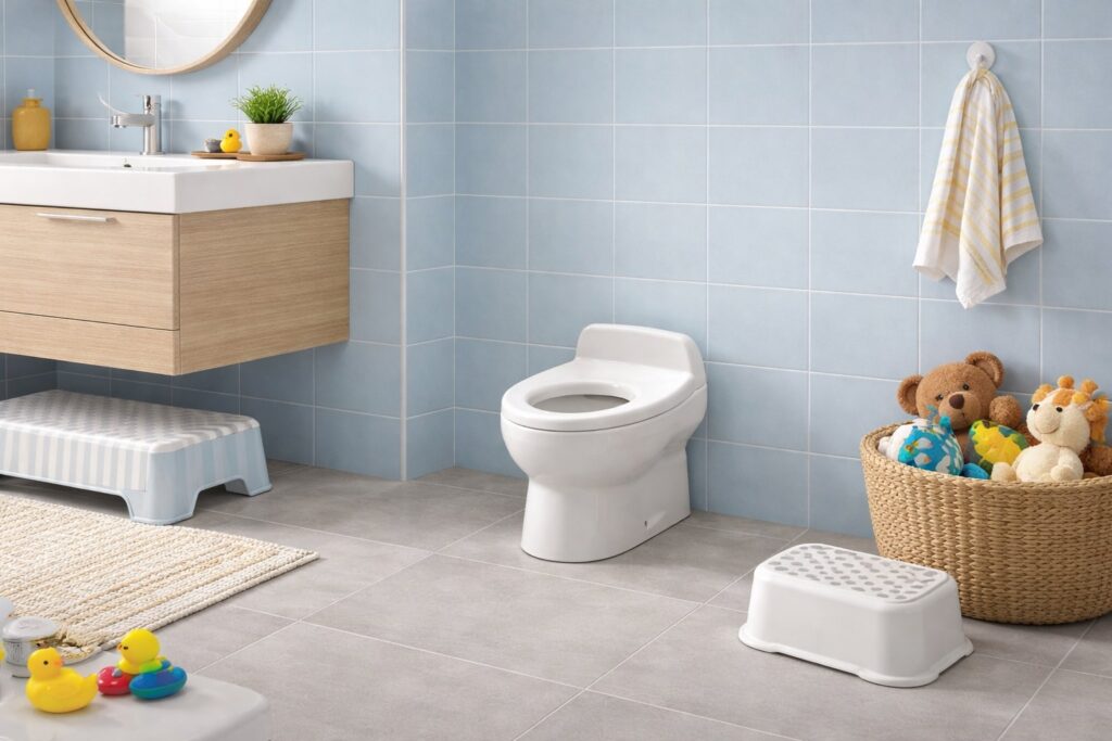 Mala WC šolja za decu u dečijem kupatilu