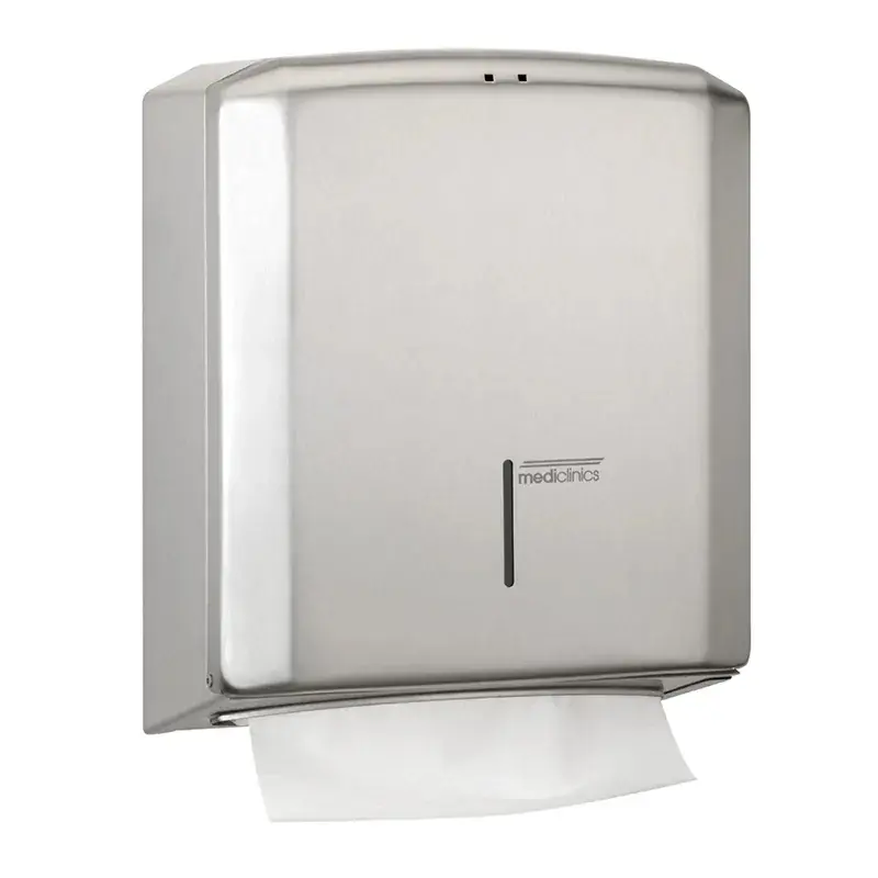 MEDICLINICS dispenzer za ubrus listiće DT2106CS, AISI 304 nerđajući čelik, inox mat, kapacitet 400–600 C/Z ubrusa