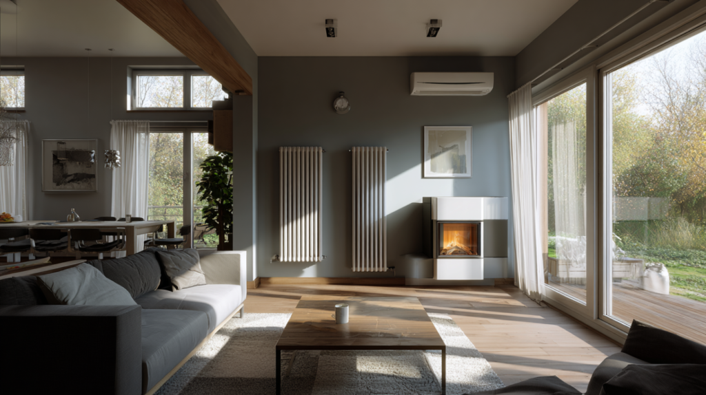 Radijatori i kotao u dnevnom boravku