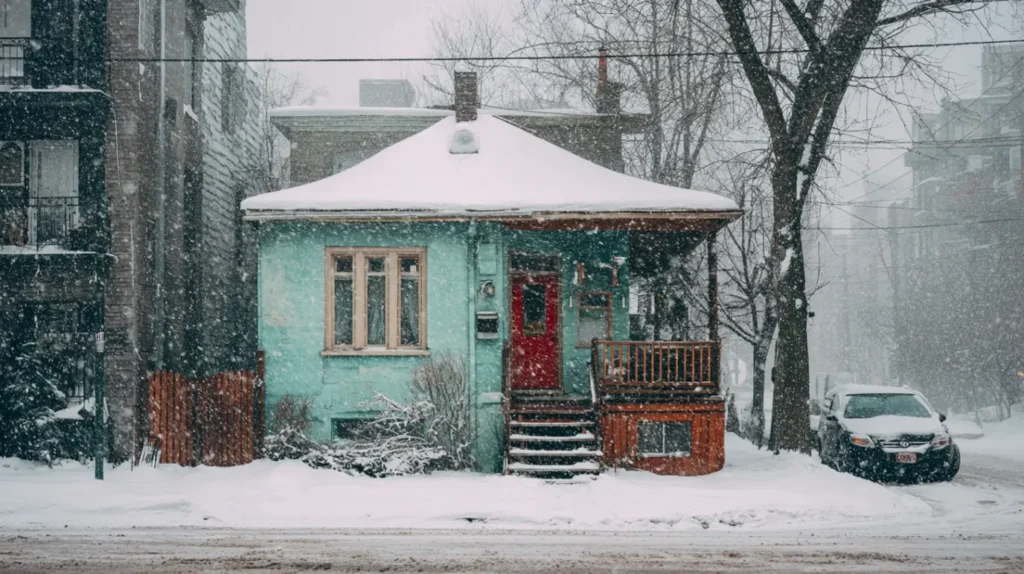 Mala porodicna kuca u zimskim uslovima