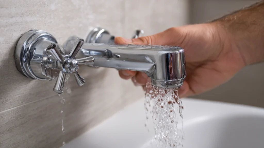 Slavina na kojoj je pustena topla voda