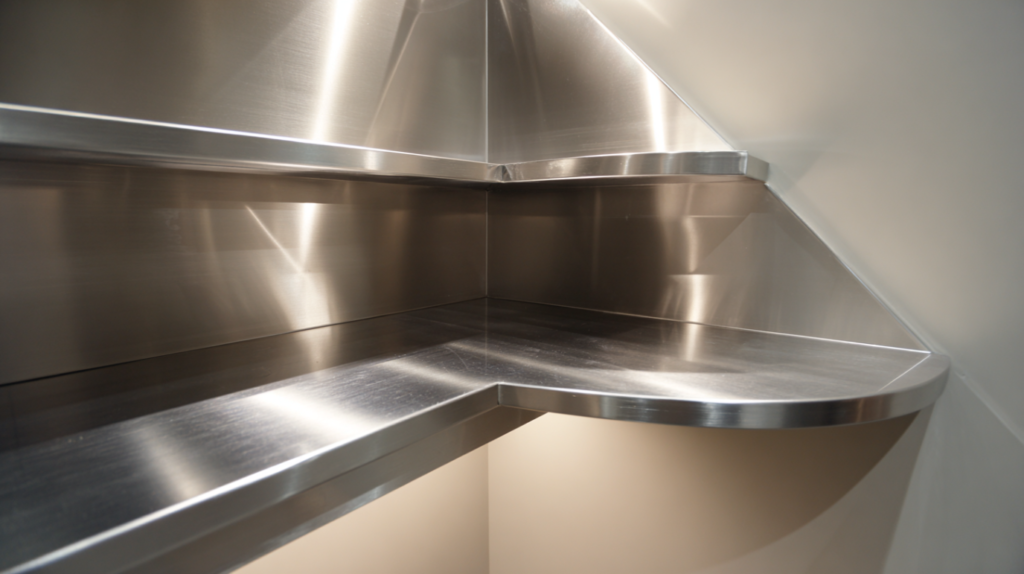 Ugaona polica u kupatilu bez icega na njoj