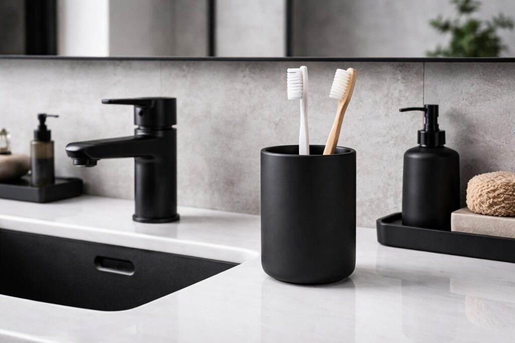 Čaše za četkice za zube u crnoj boji