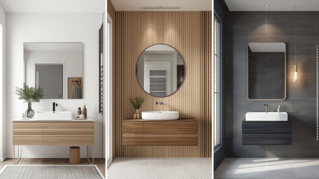 Ogledaloi na braon pozadini, okruglo