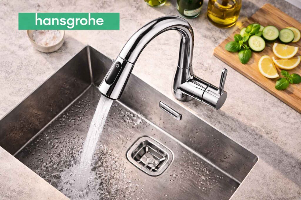 Hansgroge slavina sa logom iz pticije perspektive