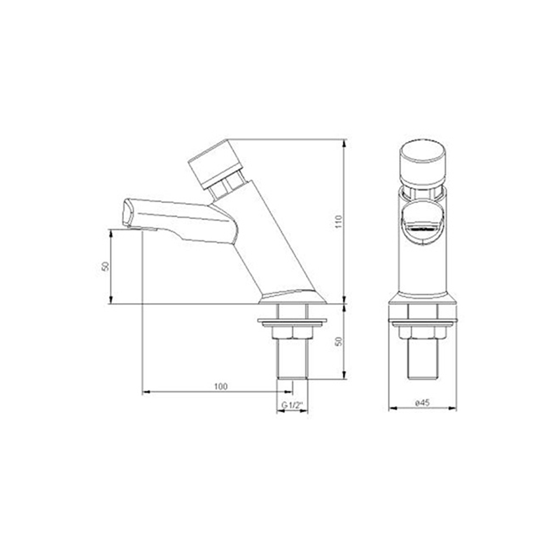 IDRAL Small slavina potisna za lavabo (08250) - Slika 2