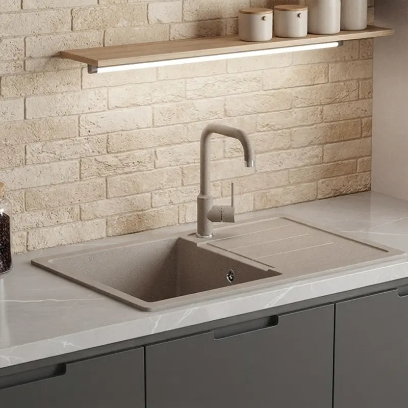 Metalac XATOS PLUS granitna sudopera usadna bež 780×500 mm – Ø90 (377921)