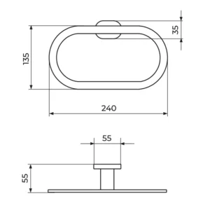 Rosan Mistique JM903 držač peškira prsten – hrom