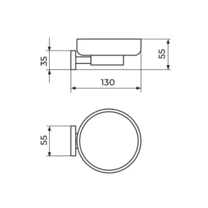 Rosan Mistique JM907 držač sapuna tehnički crtež