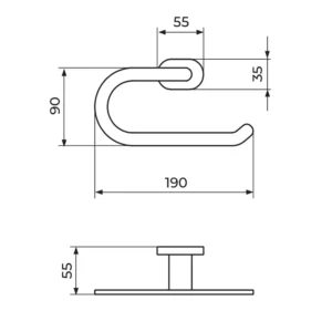 Rosan Mistique JM909 držač za toalet papir tehnički crtež