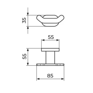 Rosan Mistique JM905 dupla vešalica tehnički crtež