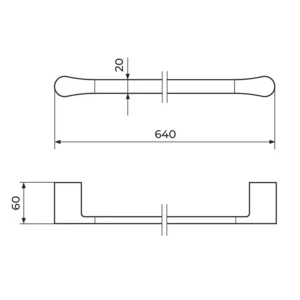 Rosan Stolz 1901 držač za peškir u hrom završnoj obradi, moderan dizajn i čvrsta konstrukcija.