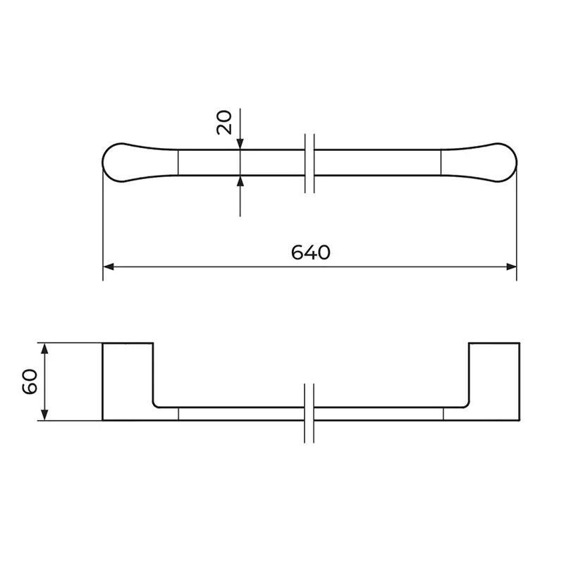 Rosan Stolz 1901 držač za peškir u hrom završnoj obradi, moderan dizajn i čvrsta konstrukcija.