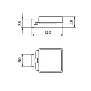 Rosan Quadro JQ907 držač sapuna tehnički crtež
