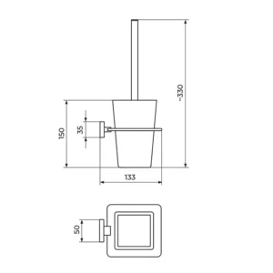 Rosan Quadro JQ908 WC četka tehnički crtež