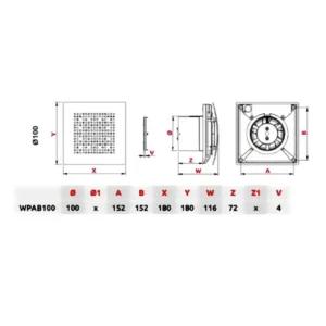 AWENTA Pulsar WPAB100Z tehnicki crtez