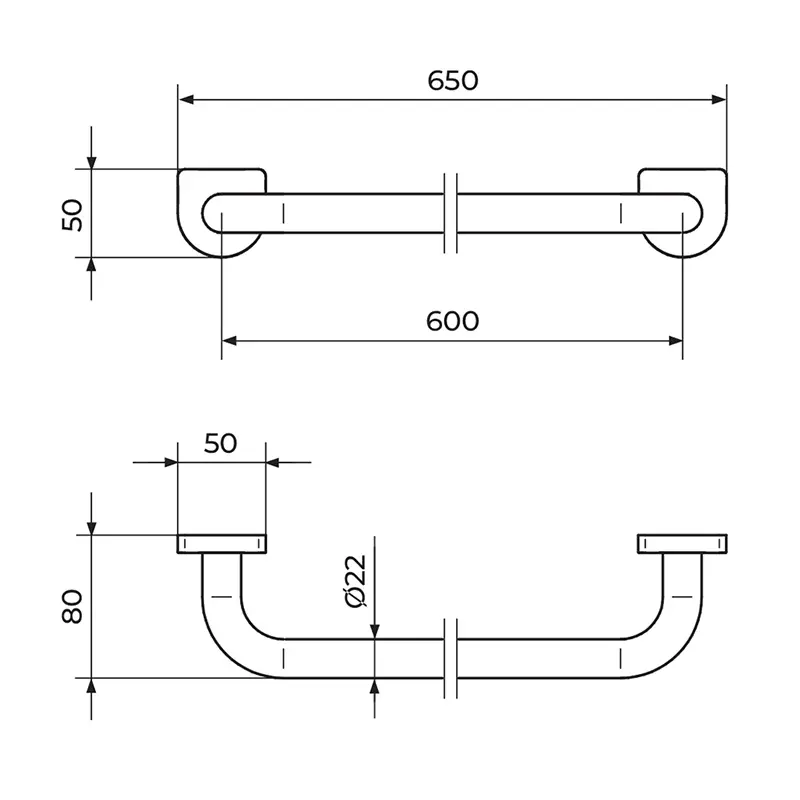 Rosan S2 Chrome 2901 držač za peškir u hrom završnoj obradi, moderan dizajn i čvrsta konstrukcija.