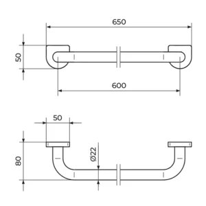 Rosan S2 Gold 2901G držač za peškir tehnički crtež