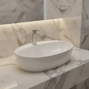 Azzurra ELEGANCE CIRCLE lavabo 60x42 cm beli – ovalni (ELLA060420CMBI)