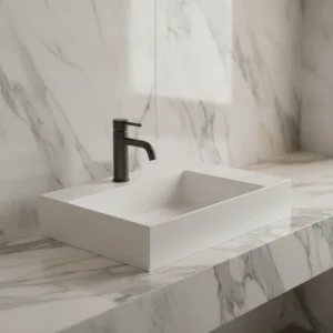 Azzurra ELEGANCE SQUARED lavabo 65×45 cm desni beli (ELLP06545RQMBI)