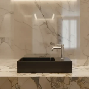Azzurra ELEGANCE SQUARED lavabo 40×22 cm desni coal (ELLP04022RQMCA)