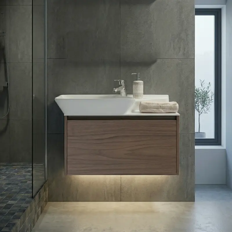 Pino Art Vigo lavabo sa ormarićem 80 cm svetli orah