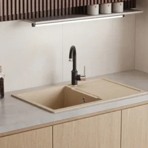 Metalac XATOS PLUS granitna sudopera usadna šampanj 780×500 mm – Ø90 (377923)