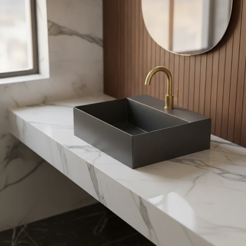 Azzurra ELEGANCE SQUARED lavabo 42×35 cm coal (ELLP042350QMCA)