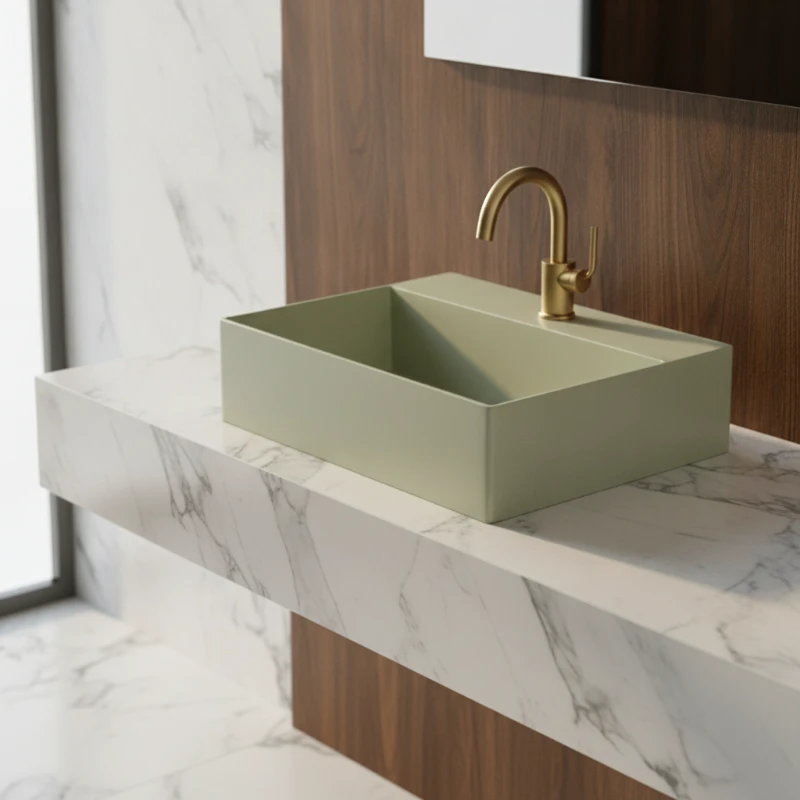 Azzurra ELEGANCE SQUARED lavabo 42×35 cm verde natura (ELLP042350QMNA)