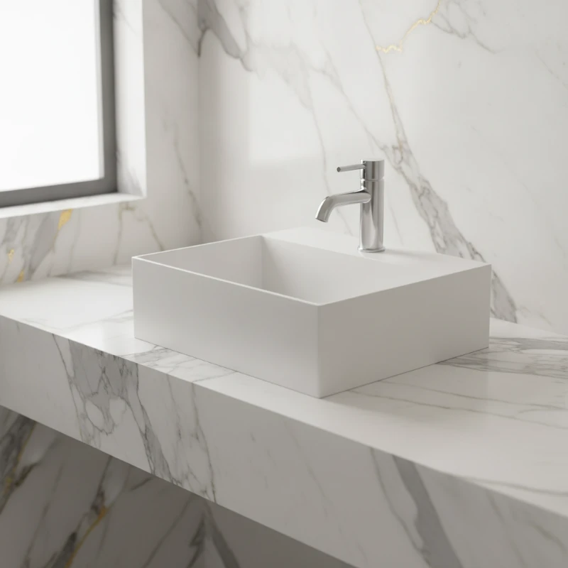 Azzurra ELEGANCE SQUARED lavabo zidni / nadgradni beli (ELLP035350QMBI)