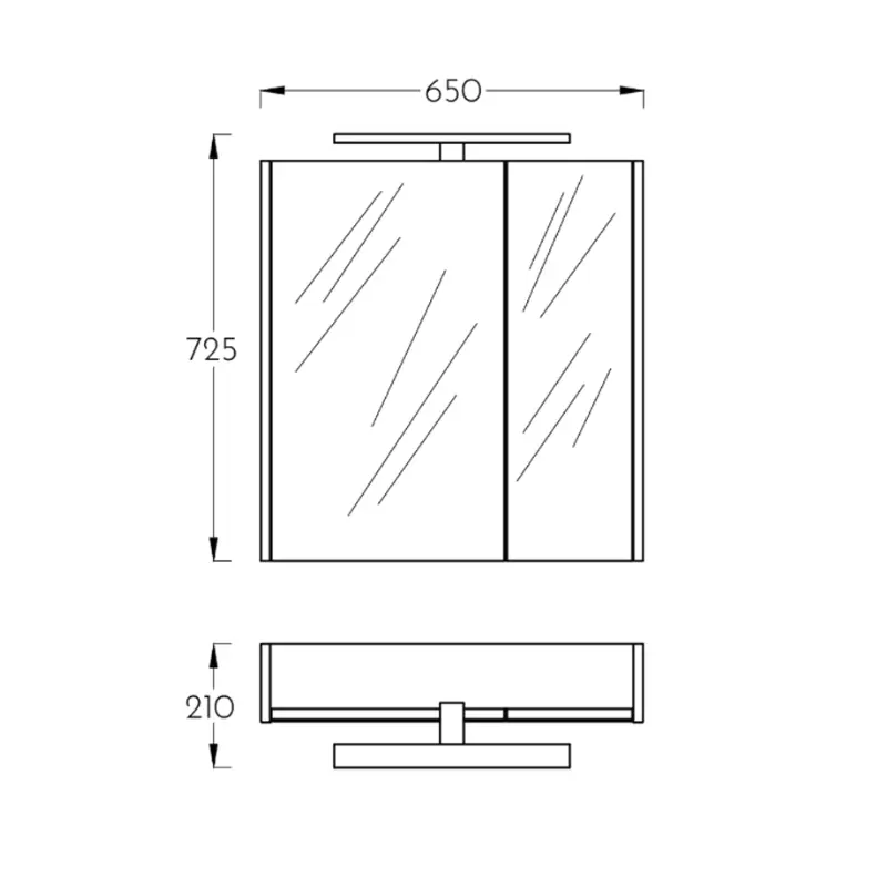 Pino Art Atria ogledalo sa ormarićem 65 cm antracit
