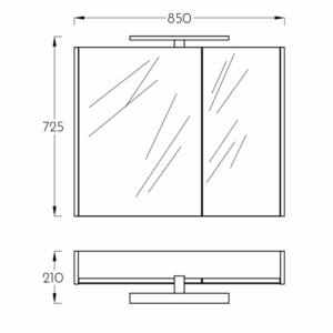 Pino Art Atria ogledalo sa ormarićem 85 cm bela