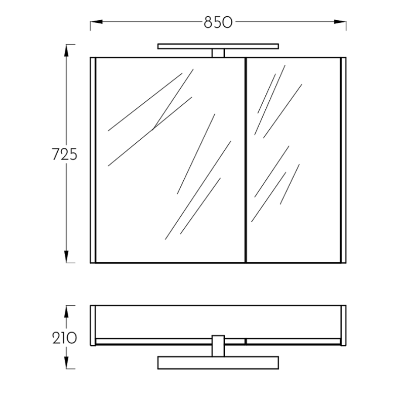 Pino Art Atria ogledalo sa ormarićem 85 cm bela