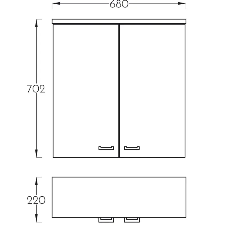 Pino Art Klasik ormarić za kupatilo 68 cm zidni - beli (0107) - Slika 3