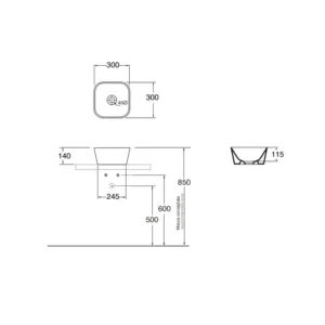Azzurra BUILD lavabo 30x30