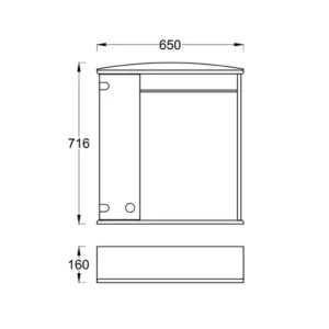 Pino Art Laguna ogledalo sa ormarićem 65 cm bela