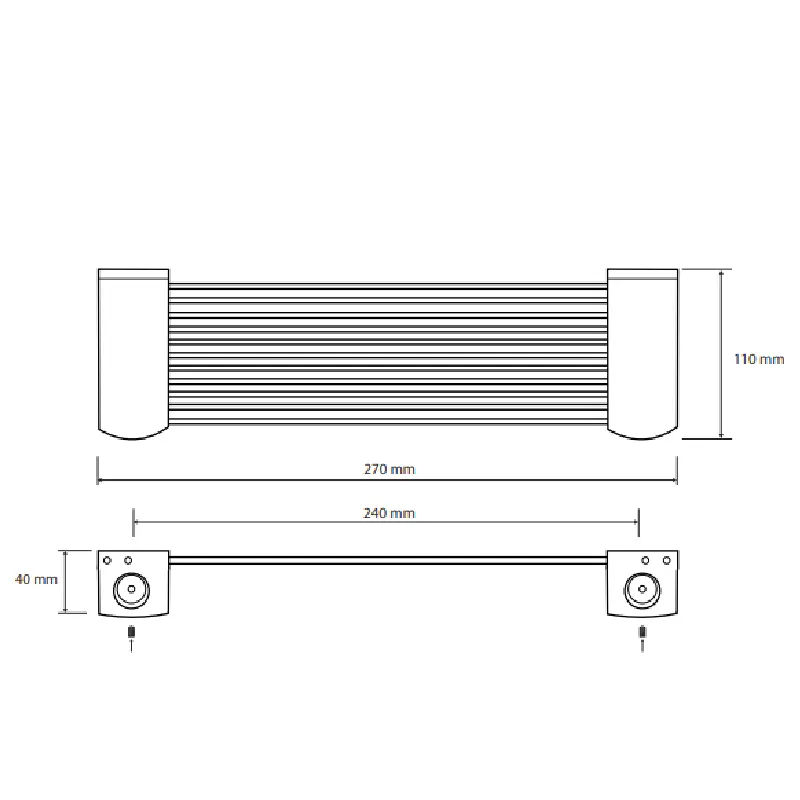 Bemeta DARK polica za kupatilo - zidna mat crna 270 mm ( 146102270) - Slika 2