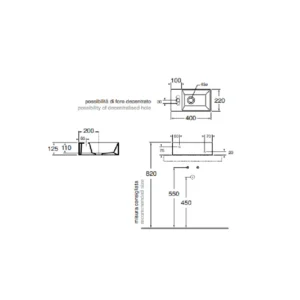 Azzurra ELEGANCE SQUARED lavabo 40x22