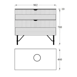 Pino Art Line Compact ormarić za kupatilo 90 cm bez umivaonika