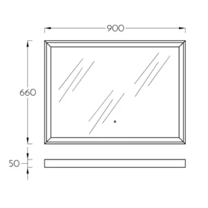 Pino Art Line ogledalo sa LED osvetljenjem 90 cm bela