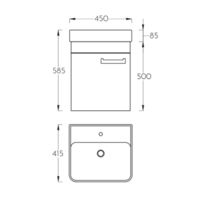 Pino Art Neon lavabo sa ormarićem 45 cm beton sivi