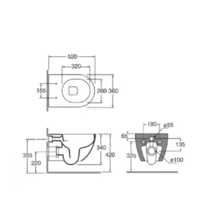 Azzurra COMODA konzolna WC šolja Easy Clean bela