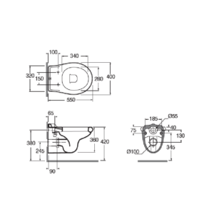Azzurra JUBILAEUM WC šolja Azzurra JUBILAEUM konzolna WC šolja klasični dizajn