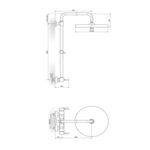 Rosan Gee.O JG37251 slavina za kadu tehnički crtež