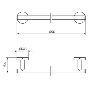 Rosan Dark JD901 držač za peškir tehnički crtež