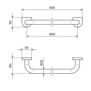 Rosan S2 Black 2901B držač za peškir u crnoj mat boji, moderan dizajn i otpornost na vlagu.