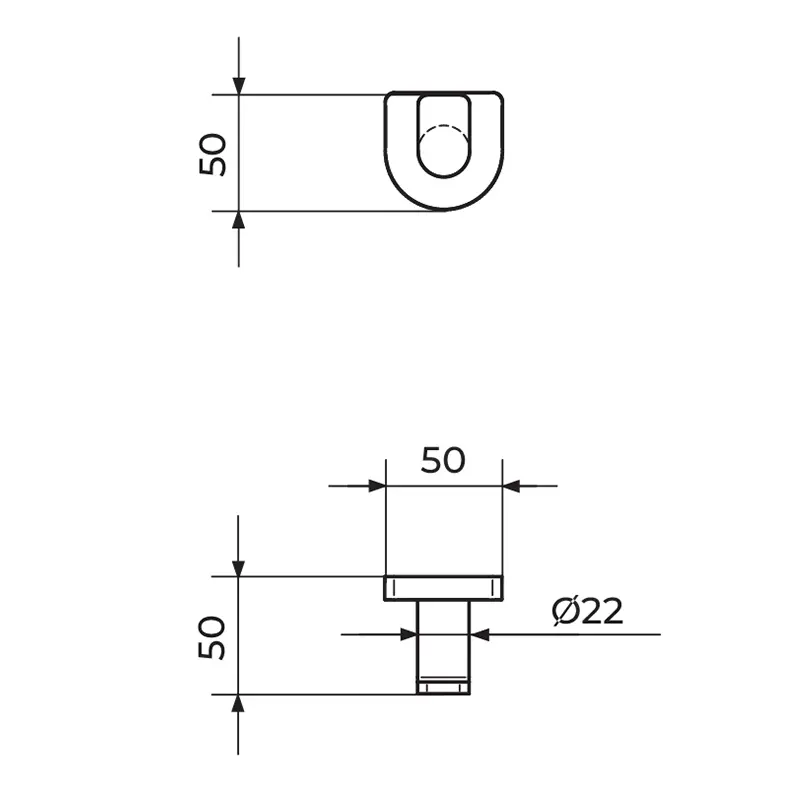 Rosan S2 Black 2905B vešalica tehnički crtež