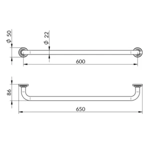 Rosan Brontee NB901 držač za toalet papir tehnički crtež